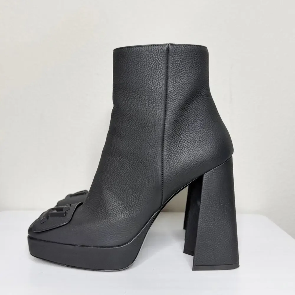 Louis Vuitton Shake Platform Ankle Boot in Black Grained Calf Leather Size 40 - Picture 5 of 11